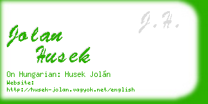 jolan husek business card